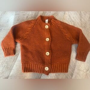 Rust Knit Button-Up Cardigan for Infant